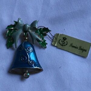 𝅺PREMIER Designs Blue Bell holiday pin brooch new